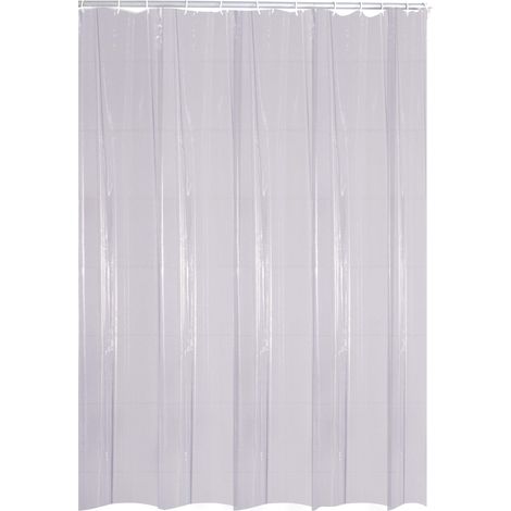 Rideau de douche avec oeillets intégrés 240 x 180 cm, Blanc (1/5)