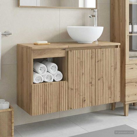 vidaXL Bathroom Furniture Set 2 pcs Artisan Oak Engineered Wood (1/5)