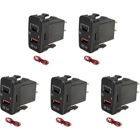 5 QC3.0 Auto-Schnellladeadapter Dual-USB mit Voltmeter für Land Rover Hilux Prado (1/5)