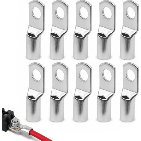 Cosse 16Mm2 10 Pièces M10 Sc16-10 Argenté Anneau Cuivre Non Isolée Câbles Batterie (1/5)
