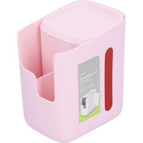 Boîte de rangement multifonctionnelle pour mouchoirs, boîte de rangement de bureau, boîte à tire-lait rose pour bureau, chambre à coucher (1/5)