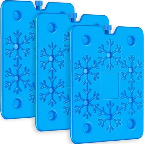 Paquete de 3 bolsas de hielo de 800 ml para neveras portátiles, ultrafinas de 1,5 cm y a prueba de fugas – Elementos refrigerantes reutilizables para camping, picnics y pesca – Frío duradero, sin BPA (1/5)