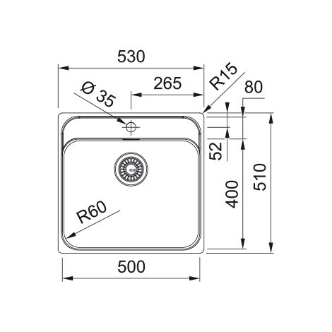 FRANKE FREGADEROBMG 210-50 TL CUBETA 1.270.692.945 FREGADERO