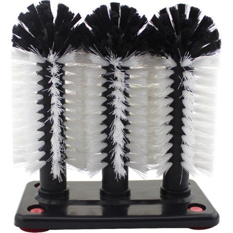 Brosses de rinçage professionnelle montées sur 3 piliers - Avec large plaque à ventouse en aluminium - Brosse à vaisselle pour verres 2618.5 cm (1/3)