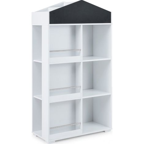 Libreria per bambini con lavagna e 13 scomparti