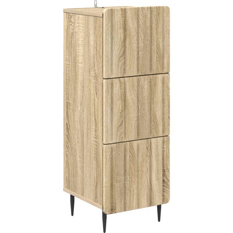 vidaXL Mobile con Cassetti Rovere Sonoma 33 x 34,5 x 92 cm