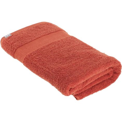 Drap de bain tissu éponge 100% Coton Terracotta 90 x 150 cm - TENDANCE (1/3)