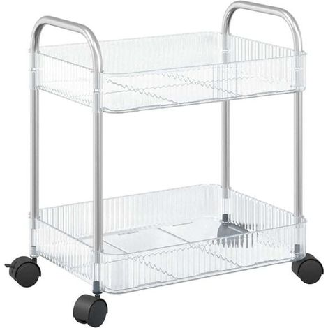 Chariot de rangement en acrylique transparent double couche (1/5)