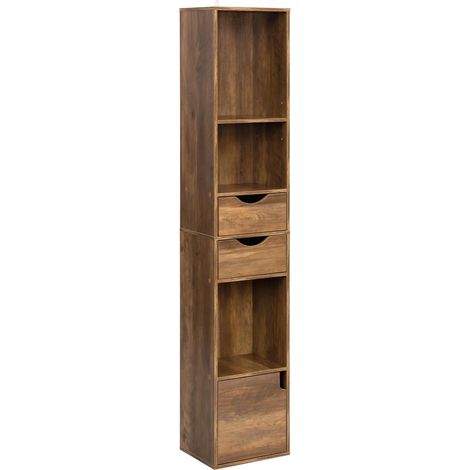 CHICFURN Estantería estrecha 30 x 157,5 x 24 cm en madera melaminada marrón (1/5)
