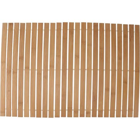 Tapis de Bambou Antidérapant pour Hôtel et Chambre, Coussin de Sol en Plastique sans Assemblage, Élégant et Résistant pour Salle de Bain (1/5)