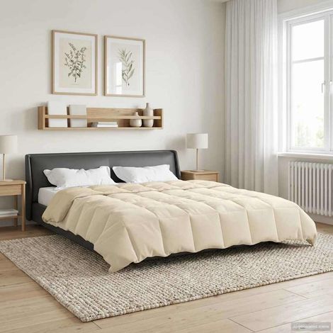 Winterbettdecke Gepolstert Creme 200 x 220 cm Mikrofaser