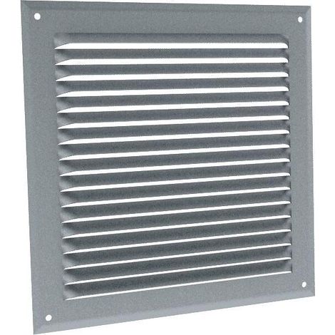 Grille d'aération en applique à auvent à visser GA AN en aluminium anodisé argent en 390 x 400 mm - ANJOS VENTILATION