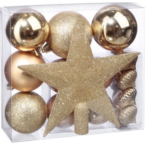 Kit de décoration pour sapin de Noël Doré 20 cm (1/2)