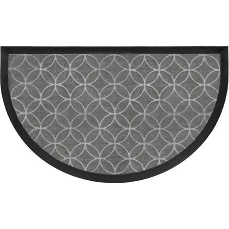 Tapis d'Entrée Demi-Lune "Emilio" 45x75cm Gris