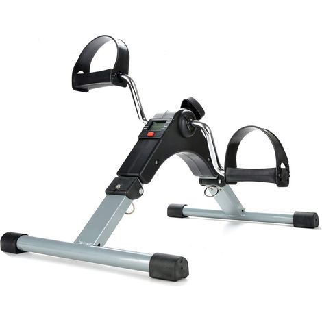 Holdfiturn Mini Folding Exercise Bike 50x41x28CM Foldable LCD Bicycle Trainer Helps Improve Circulation Flexibility Strength and Fitness (Grey) (1/5)
