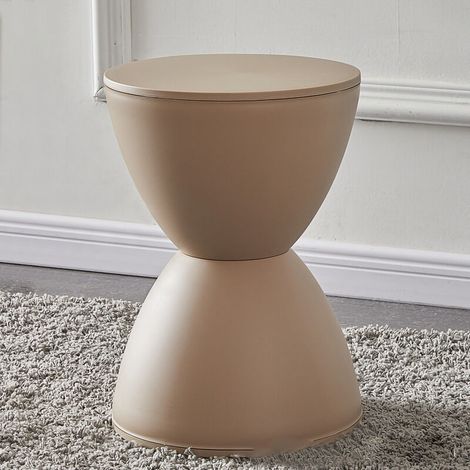 Jeffergarden Tabouret rond en plastique épaissir coin rond fort portant petit tabouret moderne pour la maison kaki-DOU