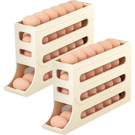 2 Distributeurs Œufs 4 Couches à Roulement Auto pour Frigo (1/5)
