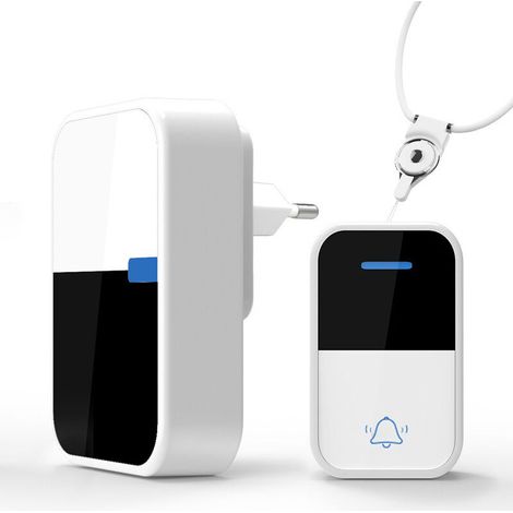 Kabellose Türklingel mit eigenem Stromgenerator (batterielos) – 38 Klingeltöne, wasserdichter Knopf, Reichweite bis 300m für Haus/Wohnung - Crezuo