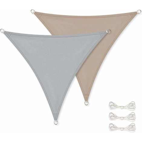 Vela ombreggiante triangolare impermeabile e anti UV 3 x 3 x 3 m Grigio (1/4)