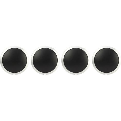 enjoliveurs de roue 68078419AC, enjoliveur central haute dureté avec bordure chromée, compatibles avec FIAT 500 (2007-2019), cercle blanc, inscription rouge (1/5)