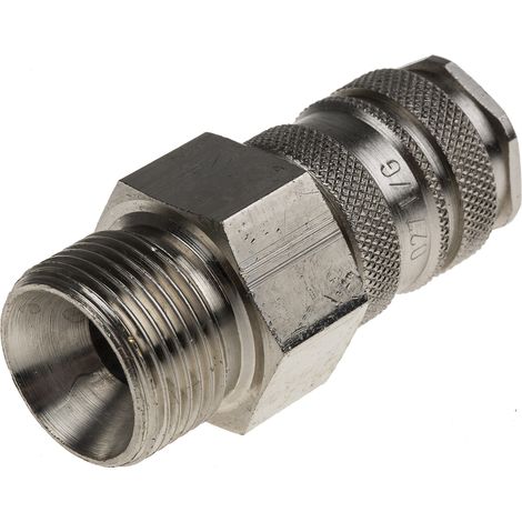 Raccord rapide pneumatique RS PRO, Filetage vers Mâle G 3/4 Mâle 3/4pouces en Laiton ( Prix pour 1 ) (1/3)