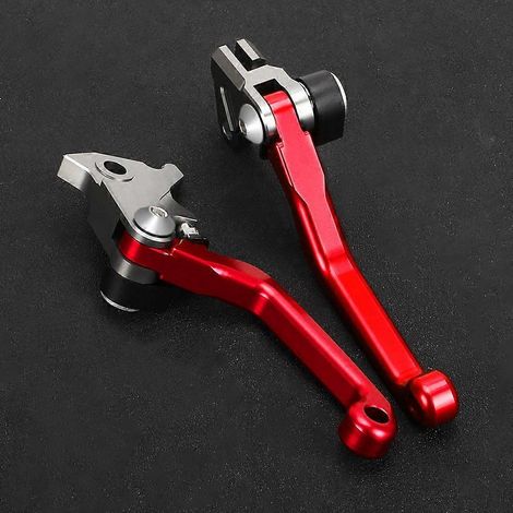 Aplicable a las manetas de freno y embrague plegables de aleación de aluminio para motocross HONDA CRF450X 2005-2018 Off-Road Pit Dirt Bike CRF 450X (rojo SIN LOGOTIPO) (1/5)
