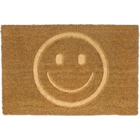 Lot de 2 paillasson, tapis de porte en fibre de coco coloris naturel- Longueur 60 x Profondeur 40 x Hauteur 1.5 cm (1/3)