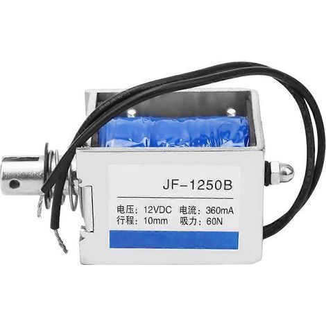 Électroaimant à plaque de base à courant continu JF-1250B, 60 N, 12 V CC, course de 10 mm (1/5)