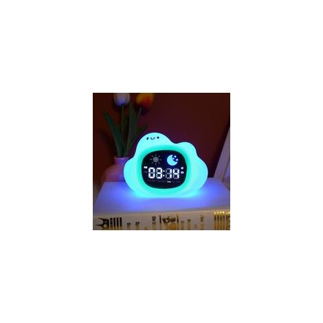 Réveil pour enfants – Lumière multicolore relaxante – Lampe décorative – (1/5)