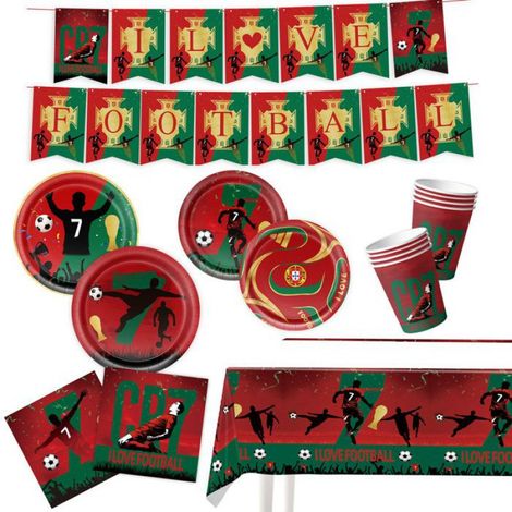 Décorations de Fête de Football, Vaisselle de Fête football pour 10 Invités, Vaisselle Decoration Anniversaire Thème du Football (1/5)