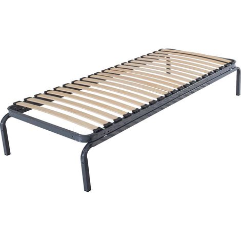 Lit en métal 90x190 - 20 lattes bois - Gain de place - Made in France (1/4)