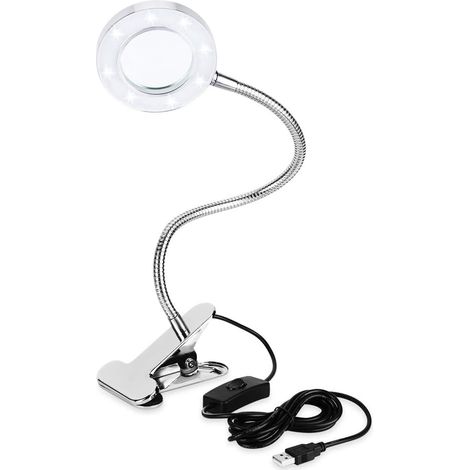 Lampe Loupe LED, 2.5X Lampe de Tatouage Portable avec Clip, Lampe de Table de Protection Des Yeux (1/5)