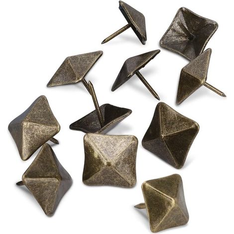 50 (19x19x20mm) clous de tapissier, clous décoratifs en laiton, clous de tapissier vintage pour meubles, canapés, fauteuils, lits et chaises (1/5)