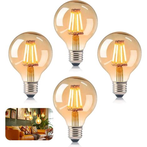 Bombillas LED vintage, bombillas globo G80, bombillas Edison decorativas retro, bombillas antiguas, adecuadas para el hogar, cafetería, bar, sala de música, restaurante, boda, decoración de sala de es (1/5)