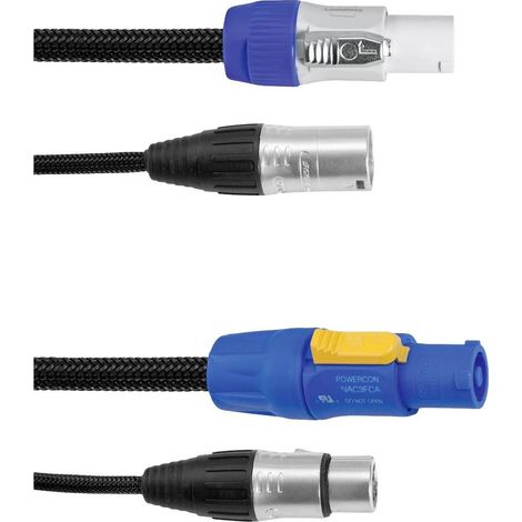 Eurolite Power-Hybrid DMX Câble de liaison [1x XLR mâle 3 pôles - 1x XLR mâle 3 pôles] 1.5 m Q535933 (1/2)