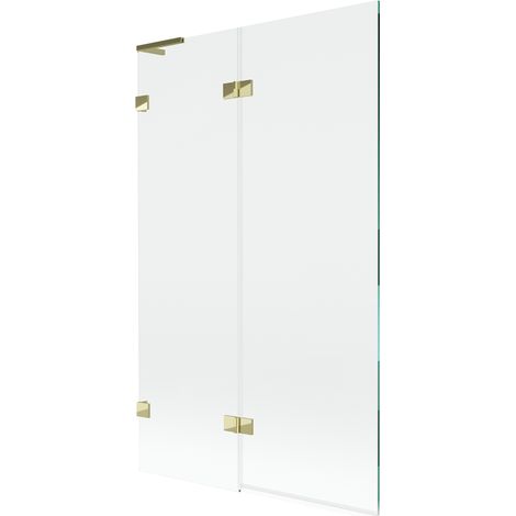 Mexen Lunar L pare-douche de baignoire 2 volets à gauche 110 x 150 cm, transparent, doré - 897L-110-100-50-00-L (1/5)