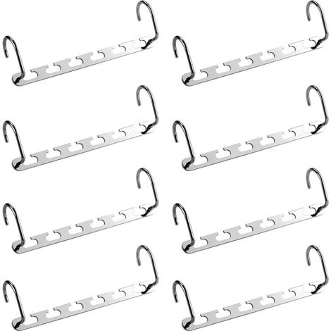 8Pcs Cintre Multiple Porte-Manteaux, Porte Cintres Gain de Place pour Dressing, Organisateur de Cintre Magique en Métal, Rangement de Chemises,Vestes,Vêtements dans Penderie,Placard,Armoire-Fei Yu (1/5)