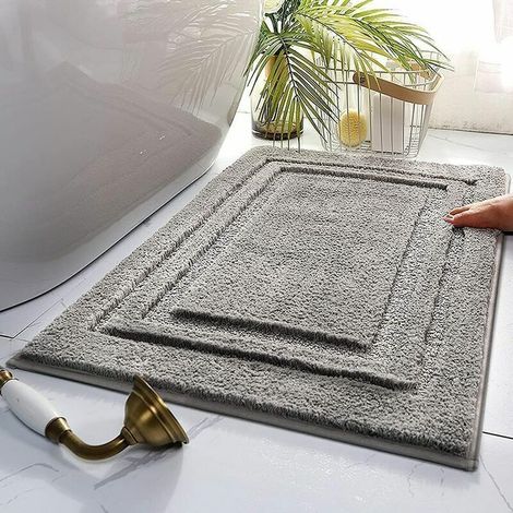 Grille de salle de bain 40x60cm tapis de salle de bain en microfibre tapis de sol doux, tapis de salle de bain antidérapant, (1/5)