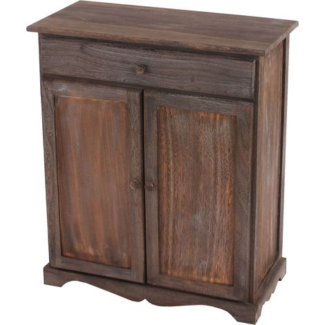Kommode Schrank, 78x66x33cm, Shabby-Look, Vintage braun (1/3)