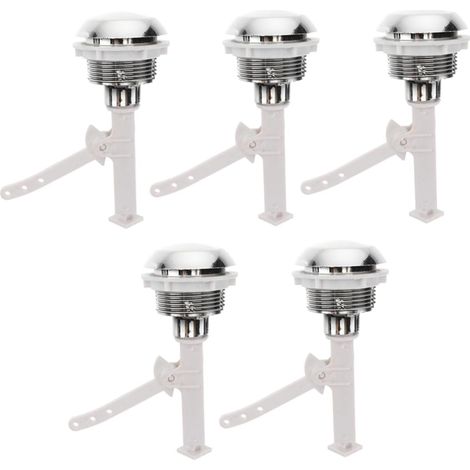 Bouton-poussoir Unique pour Toilettes en Abs Argenté, Lot de 5 (1/5)