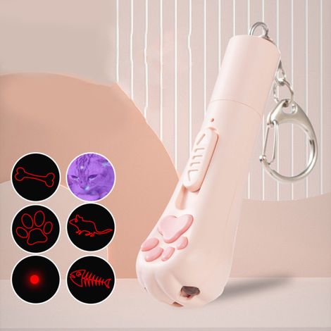 Bâton de taquinerie en forme de griffe de chat avec motif interchangeable, version rechargeable par USB, stylo lumineux de taquinerie,  de taquinerie (1/5)
