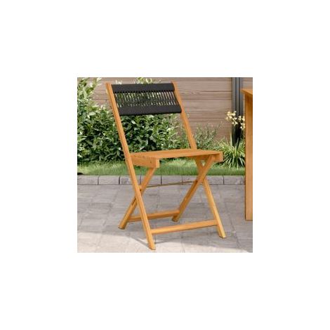 Chaises de bistrot lot de 2 noir bois d'acacia et polypropylène (1/5)