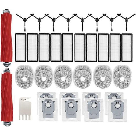 Pièces de rechange pour aspirateurs Roborock Qrevo S, Qrevo Pro, Qrevo MaxV et Qrevo Plus : brosse rotative, brosse latérale et filtre. (1/5)