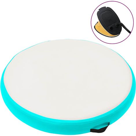 Aufblasbares Gymnastik-Kissen mit Pumpe 100x100x10 cm PVC Grün