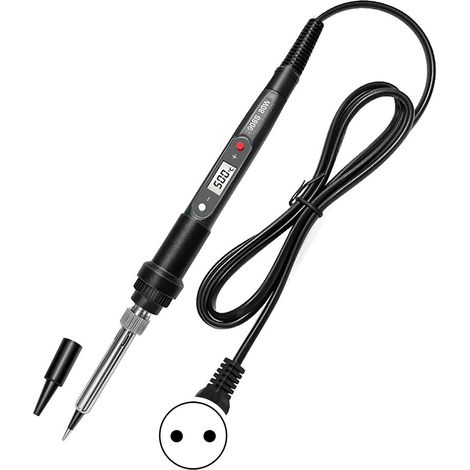 Kit de fer à souder 80 W (12 pièces) avec affichage LED, température réglable, chauffe rapide et poignée ergonomique pour la réparation électronique domestique (prise UE 220 V). (1/5)