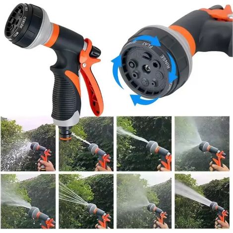 (Style A) Pistolet d'arrosage de jardin, 8 modes, pulvérisateur haute pression, buse d'arrosage réglable, arroseur pour plantes, pelouse et jardin