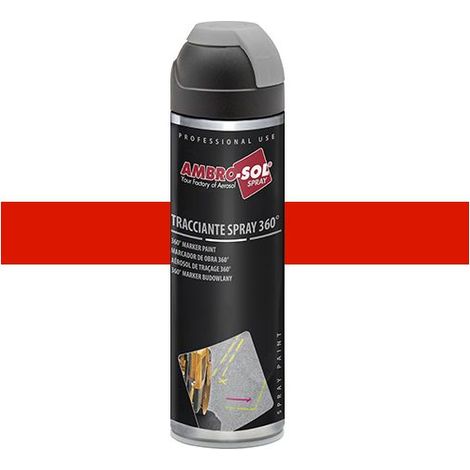 Bombe de chantier peinture rouge fluo AMBRO-SOL V403 60610 pour (1/2)