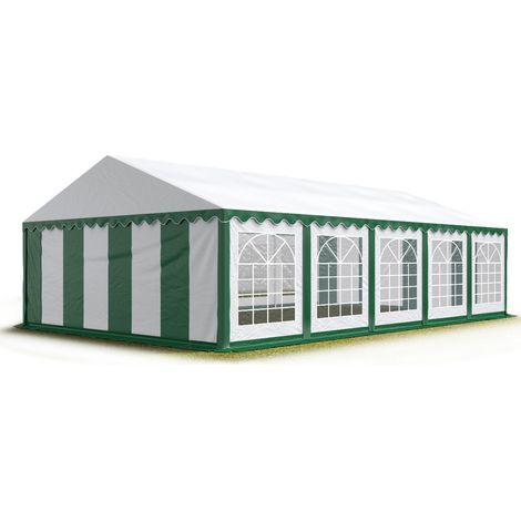 Party-Zelt Festzelt 5x10 m Garten-Pavillon -Zelt PVC Plane 700 N in grün-weiß Wasserdicht