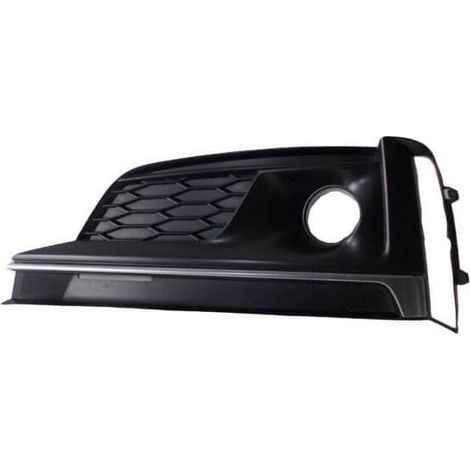 Grille de pare-choc avant gauche noire et noire brillante avec trou anti-brouillard Audi A4 5 B9 phase 1 2015-2019