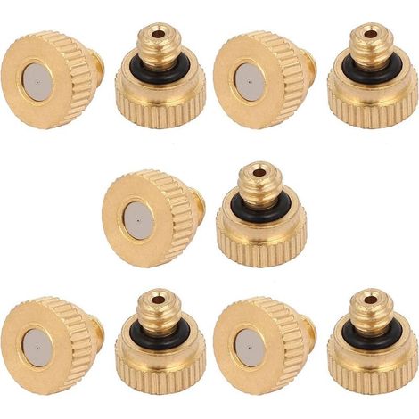 10 pièces. Messing Nebel Düse Sprinklerkopf Gold Ton 0,15mm Öffnung Durchm 9mm Länge de (1/2)